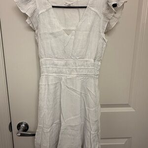 Blu Pepper White Pleated Ruffle Mini Dress